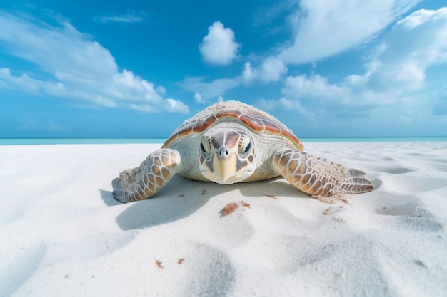 Kostenloses Foto schildkröte beim strandspaziergang