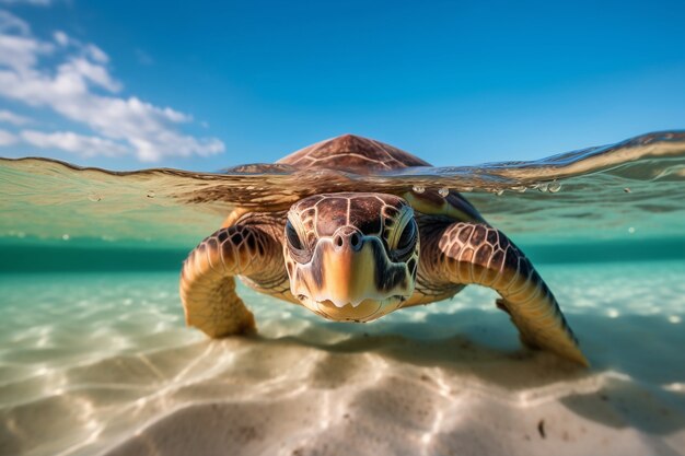 Kostenloses Foto schildkröten schwimmen im ozean