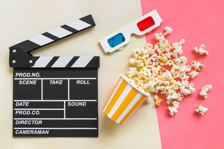 Kostenlose Foto schindel nahe gläsern 3d und popcorn