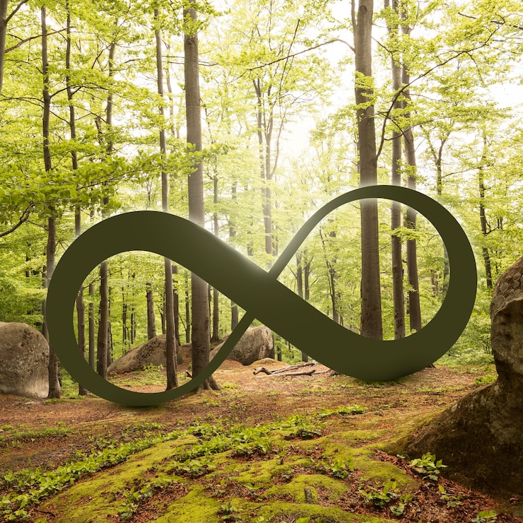 Kostenlose Foto schleifensymbol über inspirierender ansicht