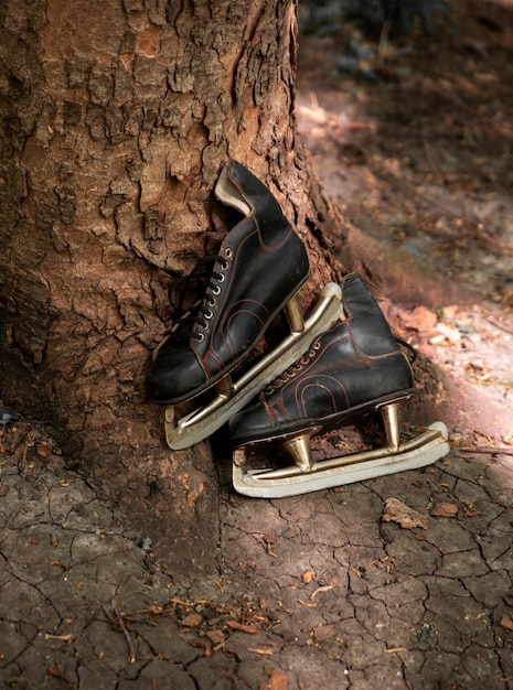 Kostenloses Foto schlittschuhe draußen stillleben