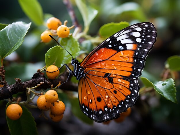 Schmetterling auf Blättern