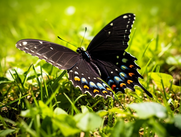 Kostenloses Foto schmetterling auf dem gras