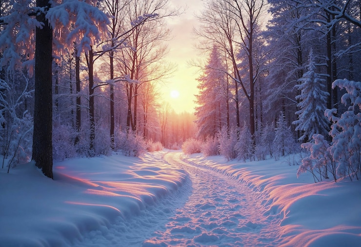 Kostenlose Foto schneebedeckte winterlandschaft
