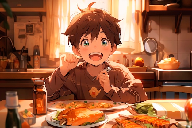 Schöne Anime-Szene für Kinder-Cartoons