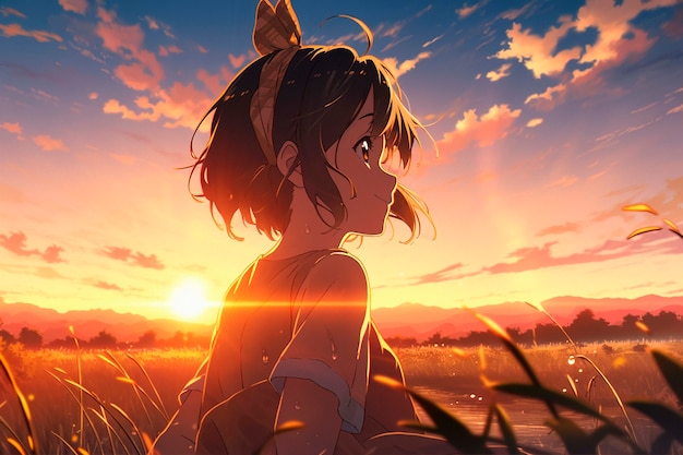 Schöne Anime-Szene für Kinder-Cartoons