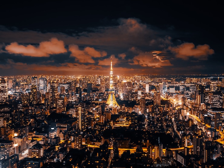 Kostenlose Foto schöne architektur und gebäude von tokyo-stadtbild