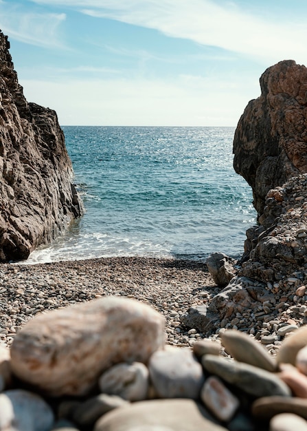 Schöne Aussicht auf das Meer am Meer