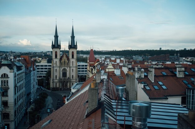 Schöne Aussicht auf die Kirche des Hl. Antonius von Padua in Prag Tschechien