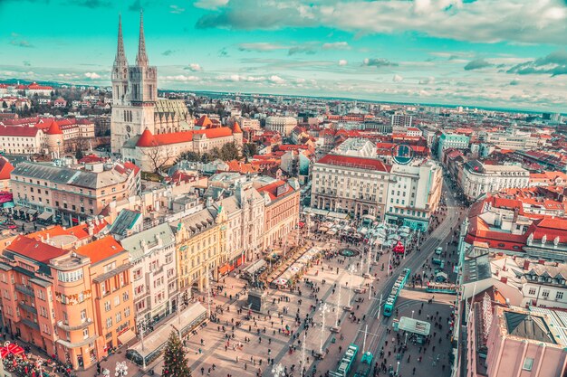 Schöne Aussicht auf Zagreb