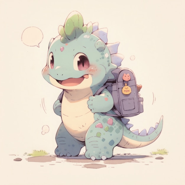 Kostenloses Foto schöne baby-anime-drachen-illustration