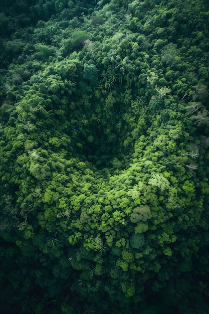 Schöne Baumkronenperspektive mit Naturlandschaft