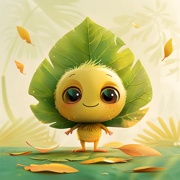 Kostenlose Foto schöne blatt-cartoon-illustration