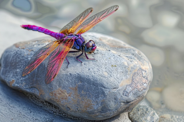 Kostenloses Foto schöne fotorealistische libelle in der natur