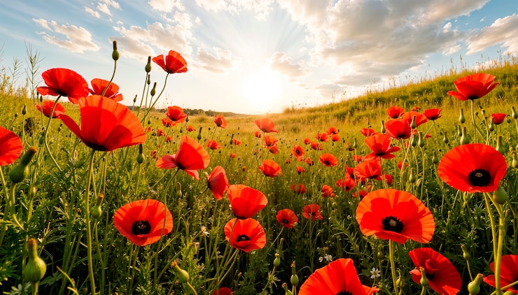 Kostenlose Foto schöne frühlingslandschaft mit blühenden blumen