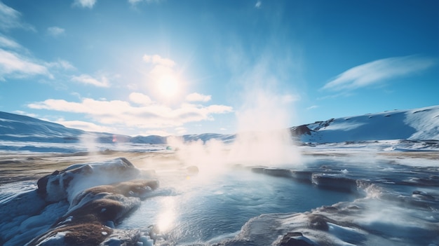 Kostenloses Foto schöne geysirlandschaft