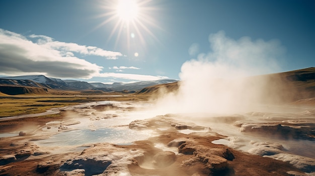 Kostenloses Foto schöne geysirlandschaft