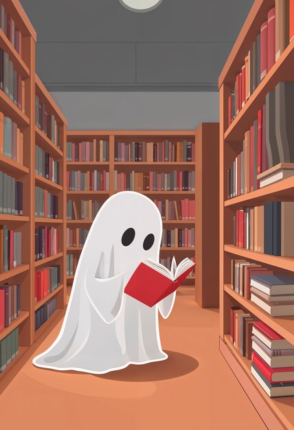 Schöne Ghost-Buchillustration zum Lesen