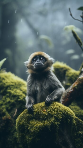 Kostenloses Foto schöne gibbons in der natur