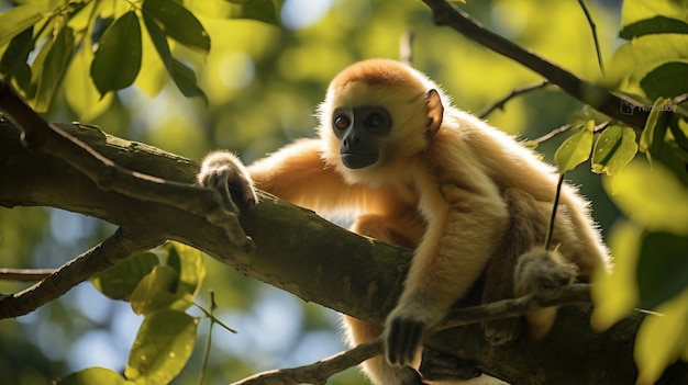 Kostenloses Foto schöne gibbons in der natur