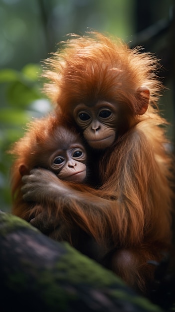 Kostenloses Foto schöne gibbons in der natur