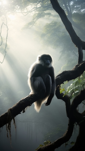 Kostenloses Foto schöne gibbons in der natur