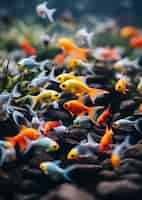 Kostenloses Foto schöne gruppe von fischen unter wasser