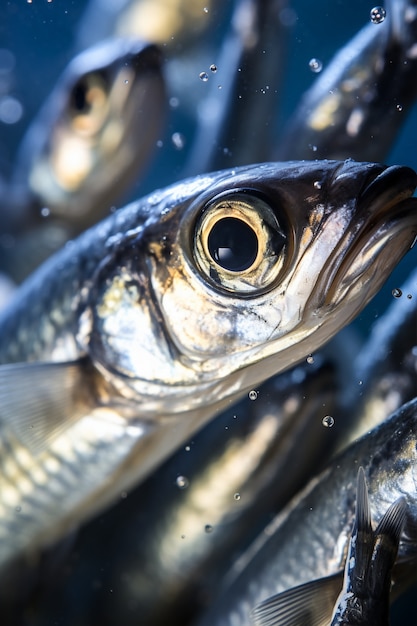 Kostenloses Foto schöne gruppe von fischen unter wasser