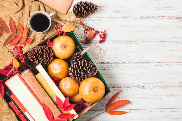 Kostenloses Foto schöne herbstzusammensetzung mit kopienraum