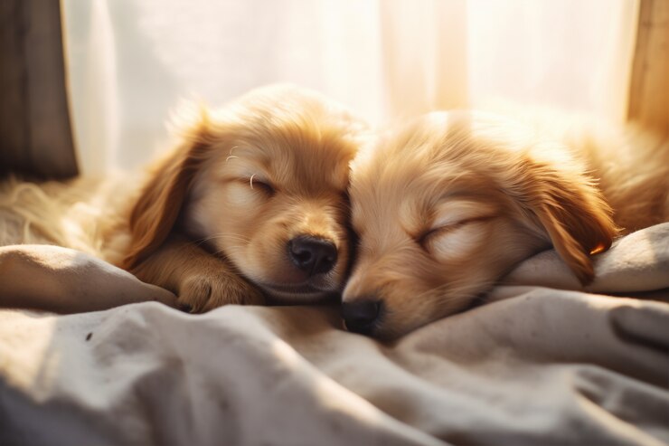 Kostenlose Foto schöne hunde stehen nebeneinander und zeigen zuneigung