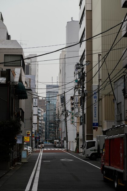 Schöne japanische Stadt tagsüber