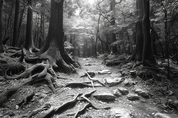 Schöne japanische Waldszene