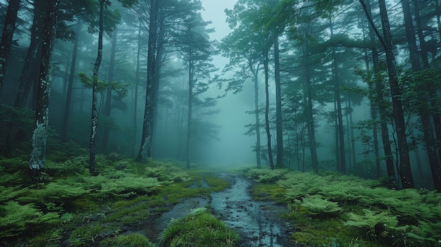 Kostenloses Foto schöne japanische waldszene