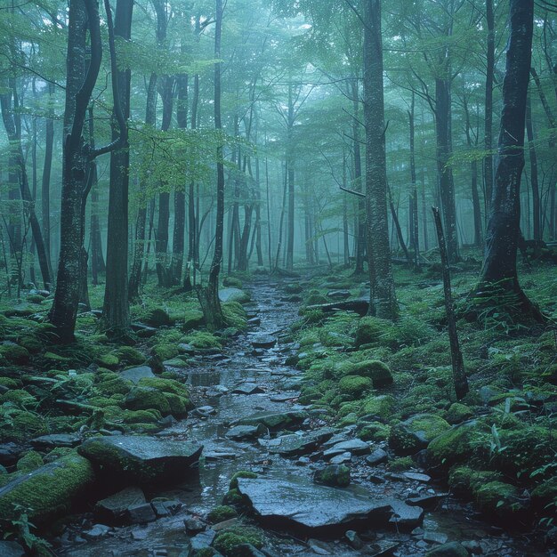 Kostenloses Foto schöne japanische waldszene