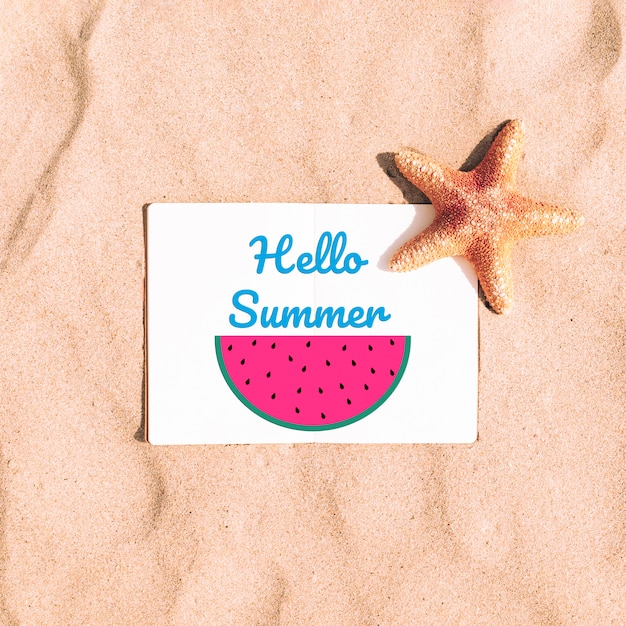 Schöne Karte Hallo Sommer mit Wassermelone