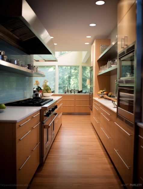 Kostenloses Foto schöne küchen-interieurgestaltung
