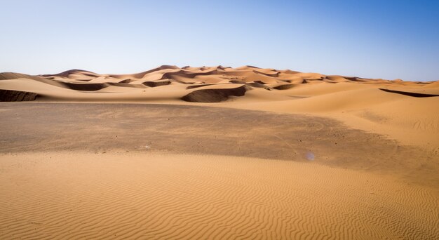 Schöne Landschaft der Sahara-Wüste, Erg Chebbi Dünen in Merzouga, Marokko