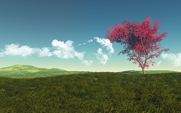 Schöne Landschaft mit Baum