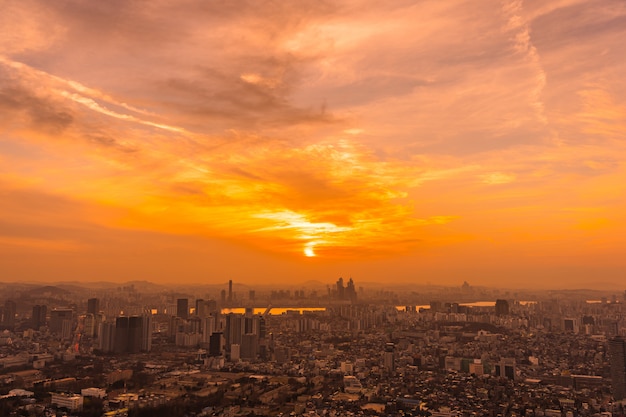 Kostenloses Foto schöne landschaft und stadtbild der stadt seoul