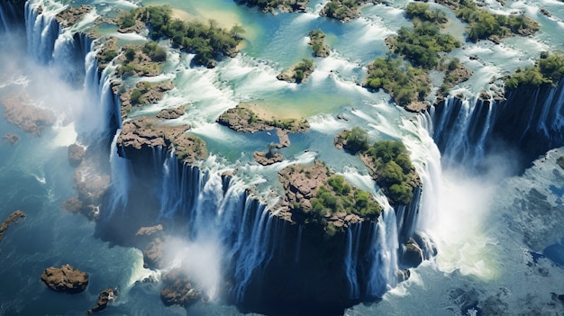 Kostenloses Foto schöne natürliche wasserfalllandschaft