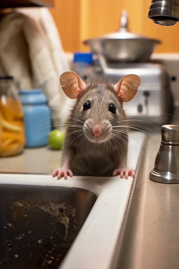 Kostenlose Foto schöne ratte in der küche