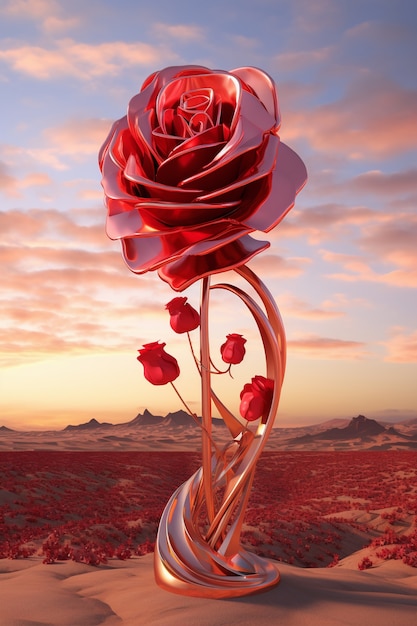 Schöne rosa Rose im Freien