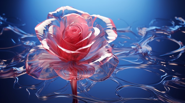 Kostenloses Foto schöne rosa rose im studio