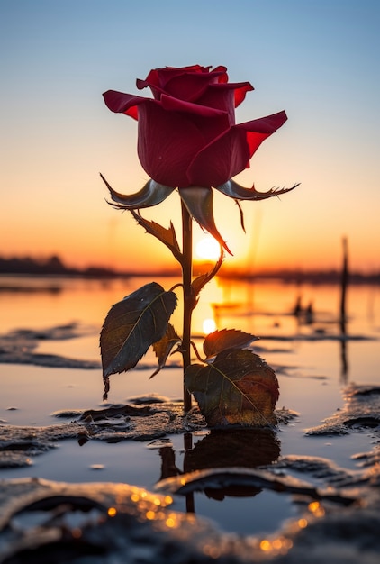 Kostenloses Foto schöne rose im wasser