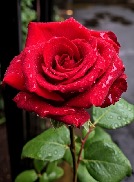 Kostenloses Foto schöne rose mit wassertropfen