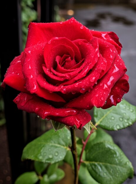 Schöne Rose mit Wassertropfen