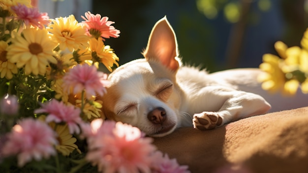 Kostenloses Foto schöne schlafende hunde ai generiert