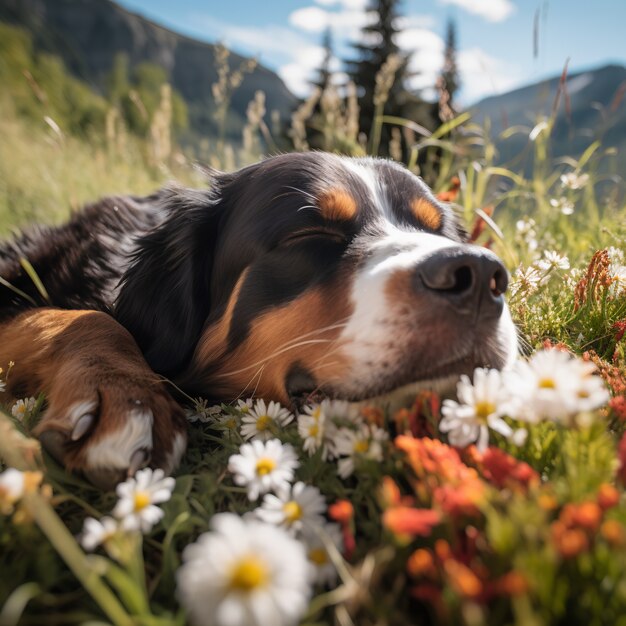 Schöne schlafende Hunde ai generiert