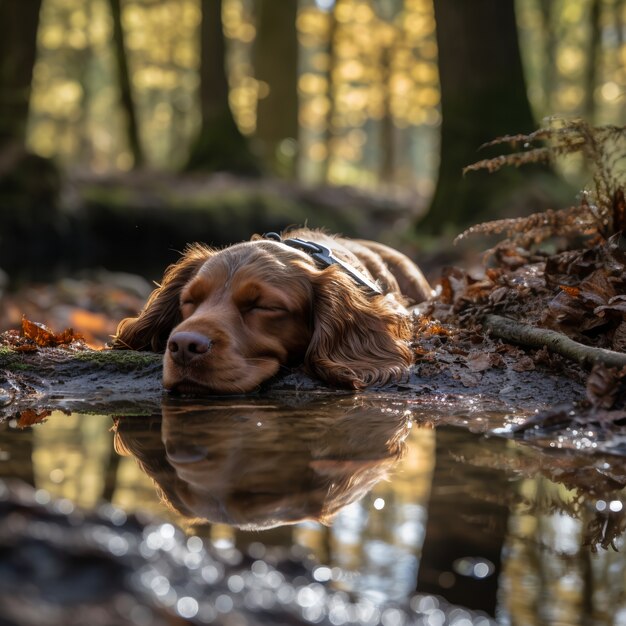 Schöne schlafende Hunde ai generiert