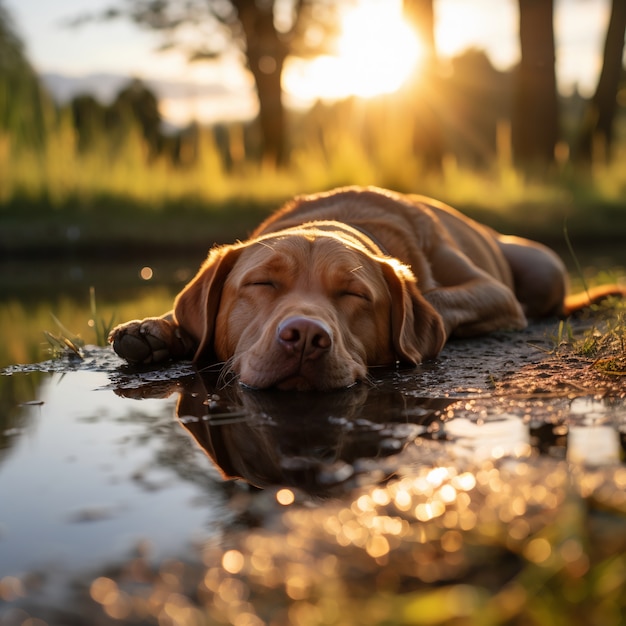 Kostenloses Foto schöne schlafende hunde ai generiert